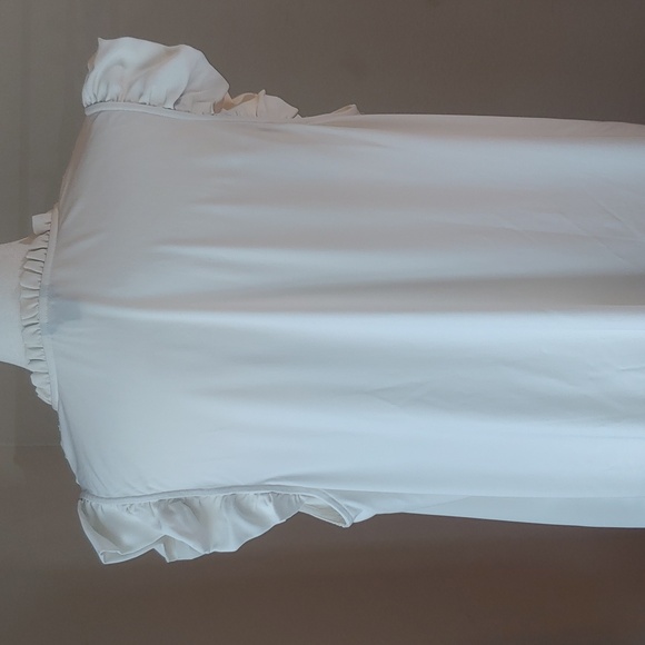 Ann Taylor Mixed Media Cream Ruffle Shell Top in Women's XL - Picture 13 of 17